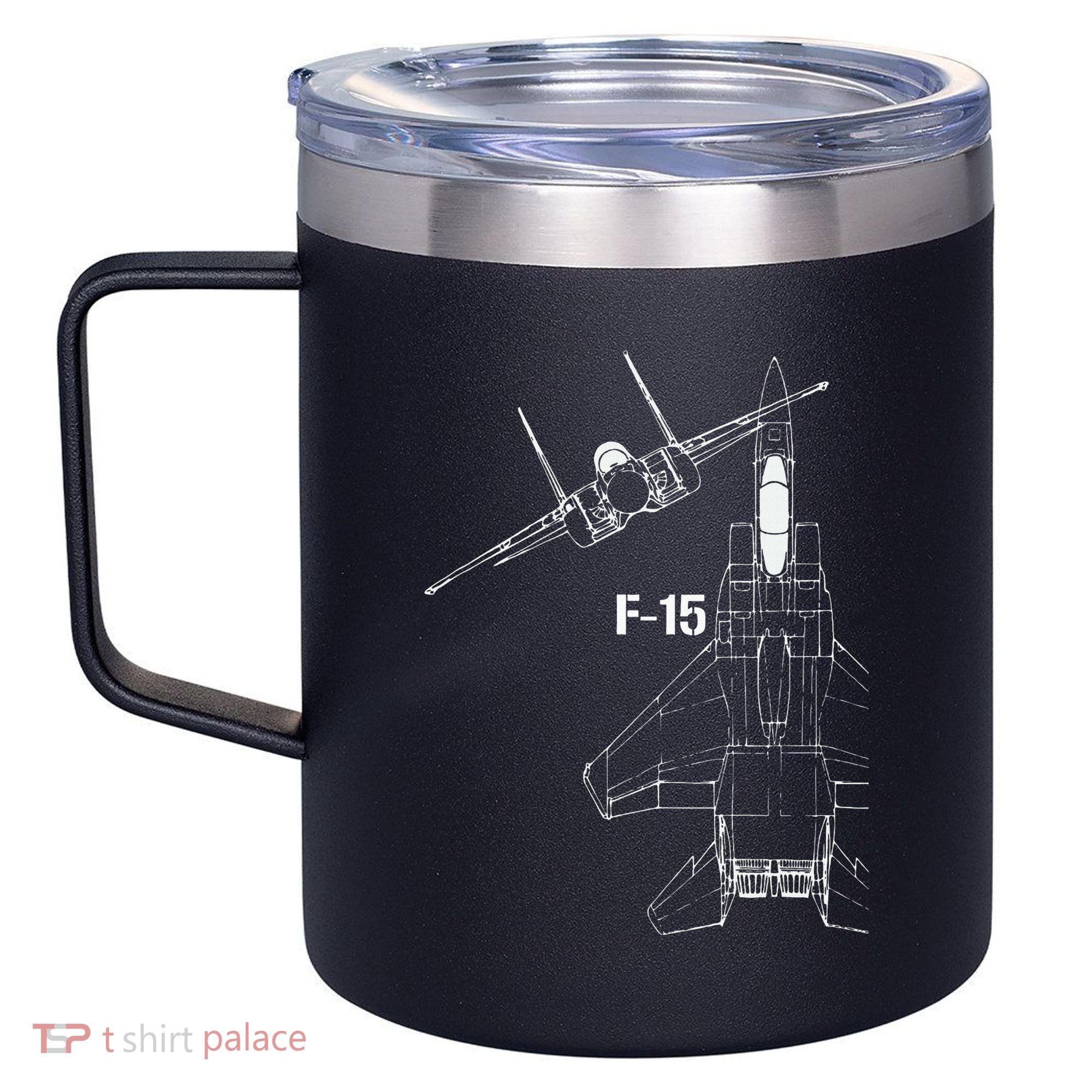 F15 Eagle Jet Military Stealth Fighter Jet 12oz Stainless Steel Coffee Mug