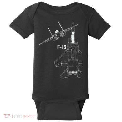 F15 Eagle Jet Military Stealth Fighter Jet Baby Bodysuit