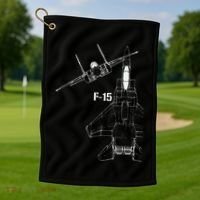 F15 Eagle Jet Military Stealth Fighter Jet Golf Towel thumb 1