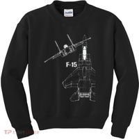 F15 Eagle Jet Military Stealth Fighter Jet Kids Sweatshirt thumb 0