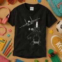 F15 Eagle Jet Military Stealth Fighter Jet Kids T-Shirt thumb 3