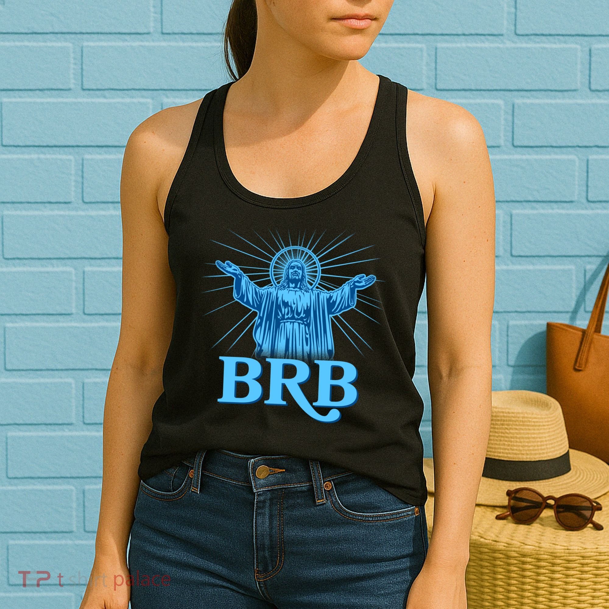 Funny Easter Jesus BRB Be Right Back Women's Tank Top