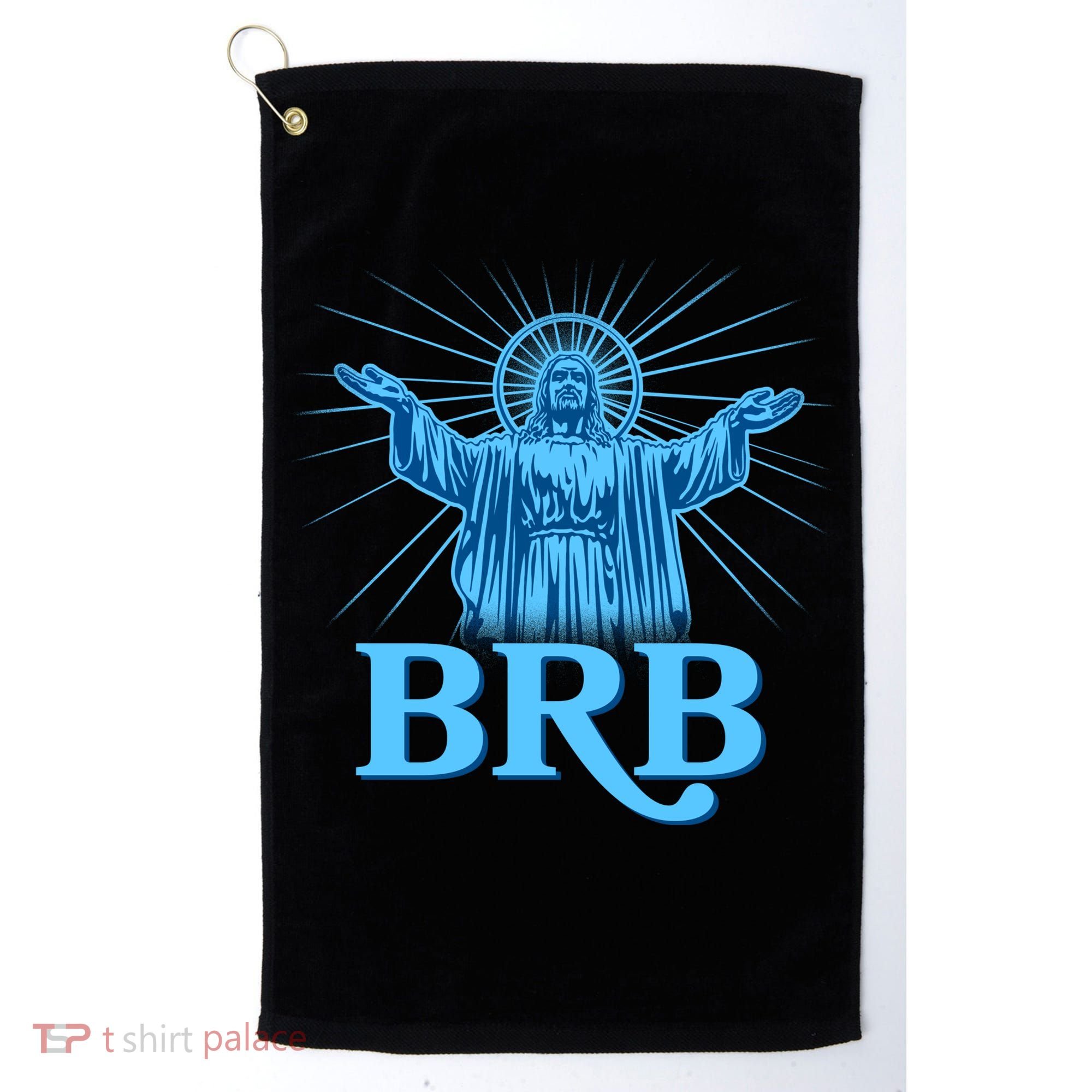 Funny Easter Jesus BRB Be Right Back Golf Towel