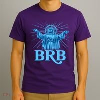 Funny Easter Jesus BRB Be Right Back T-Shirt thumb 3