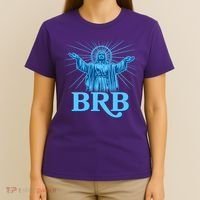 Funny Easter Jesus BRB Be Right Back T-Shirt thumb 4