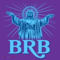 Funny Easter Jesus BRB Be Right Back Button thumb 1
