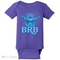 Funny Easter Jesus BRB Be Right Back Baby Bodysuit thumb 0