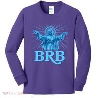 Funny Easter Jesus BRB Be Right Back Kids Long Sleeve Shirt thumb 0