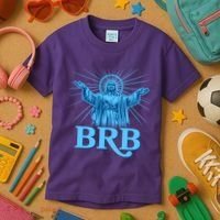 Funny Easter Jesus BRB Be Right Back Kids T-Shirt thumb 3
