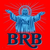 Funny Easter Jesus BRB Be Right Back Santa Hat thumb 1