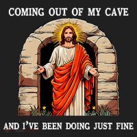 Funny Easter Jesus Coming Out Of My Cave Retro Humor Easter Beanie thumb 2