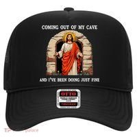 Funny Easter Jesus Coming Out Of My Cave Retro Humor Easter Hat thumb 0