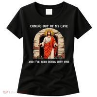Funny Easter Jesus Coming Out Of My Cave Retro Humor Easter Women's T-Shirt thumb 0