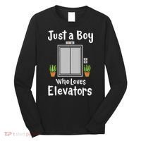 Funny Elevator Just A Boy Who Loves Elevators Long Sleeve Shirt thumb 0