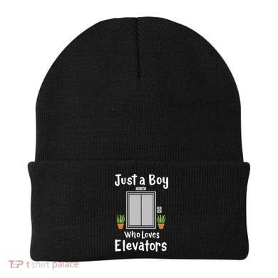 Funny Elevator Just A Boy Who Loves Elevators Beanie