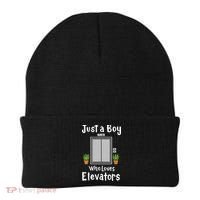 Funny Elevator Just A Boy Who Loves Elevators Beanie thumb 0