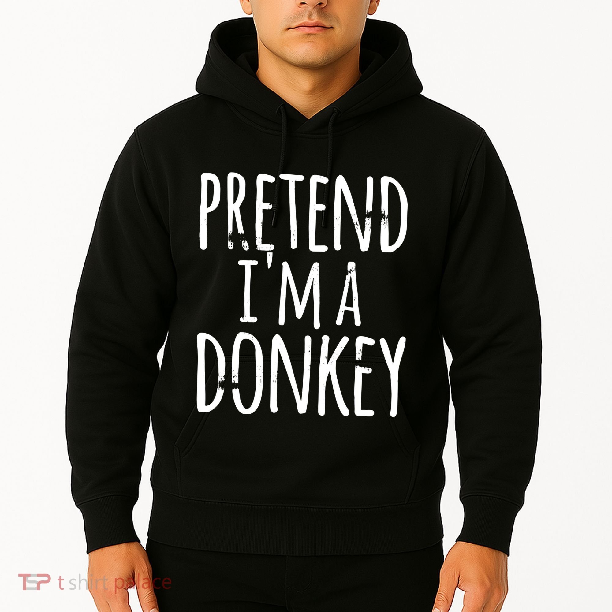 Funny Easy Lazy Halloween PRETEND IM A DONKEY Costume Hoodie