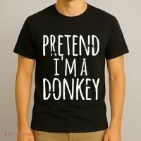 Funny Easy Lazy Halloween PRETEND IM A DONKEY Costume T-Shirt thumb 3