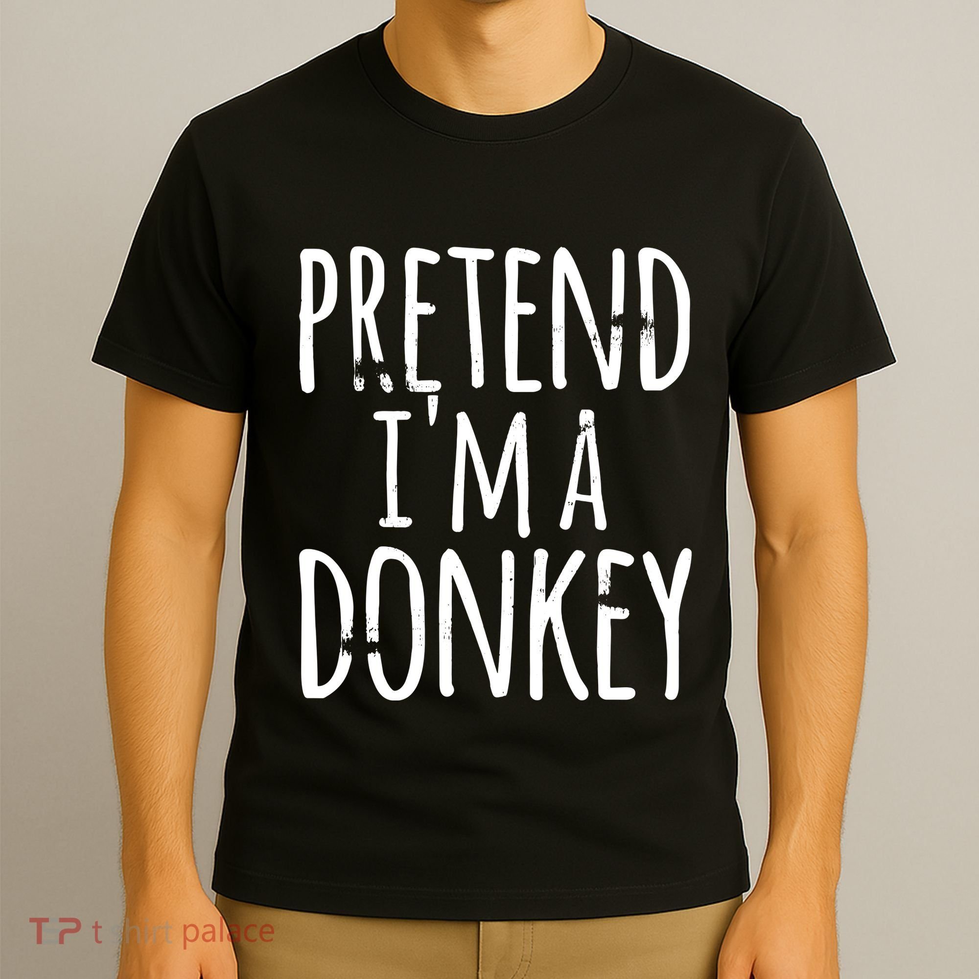 Funny Easy Lazy Halloween PRETEND IM A DONKEY Costume T-Shirt