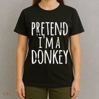 Funny Easy Lazy Halloween PRETEND IM A DONKEY Costume T-Shirt thumb 4