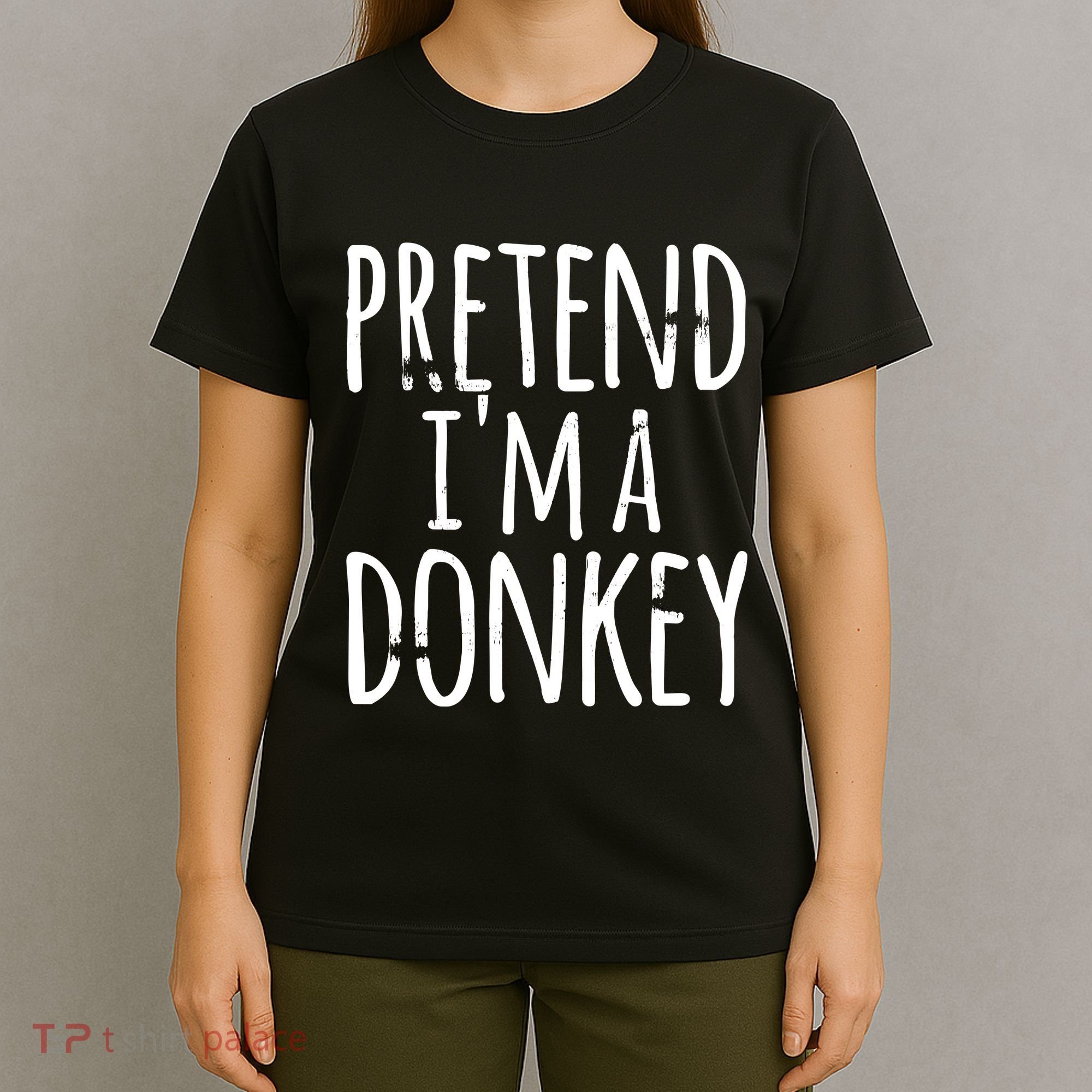 Funny Easy Lazy Halloween PRETEND IM A DONKEY Costume T-Shirt