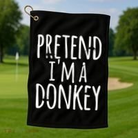 Funny Easy Lazy Halloween PRETEND IM A DONKEY Costume Golf Towel thumb 1