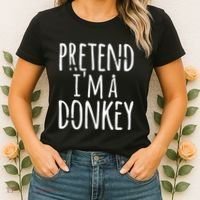 Funny Easy Lazy Halloween PRETEND IM A DONKEY Costume Women's T-Shirt thumb 2