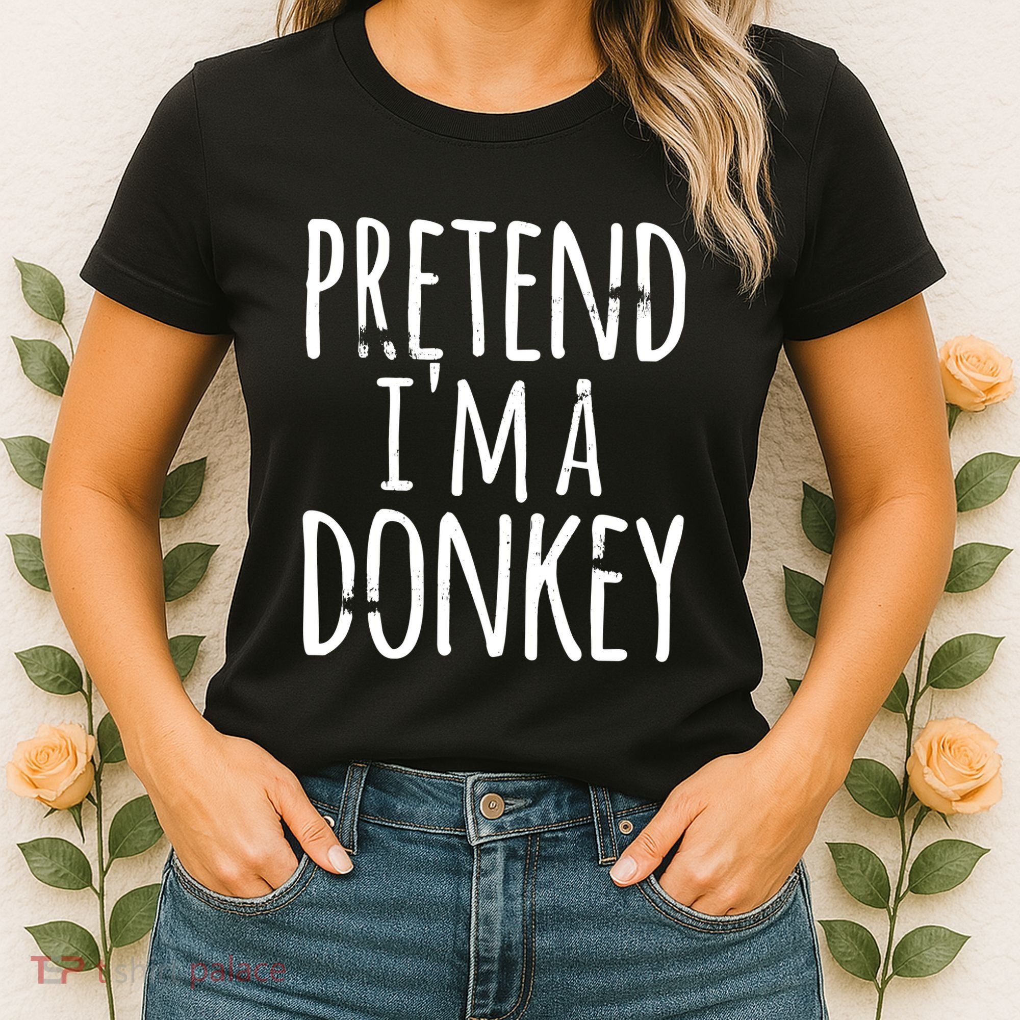 Funny Easy Lazy Halloween PRETEND IM A DONKEY Costume Women's T-Shirt