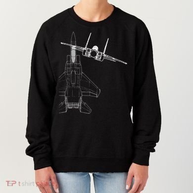 F15 Eagle Line Art Military Jet Fighter Women's Sweatshirt