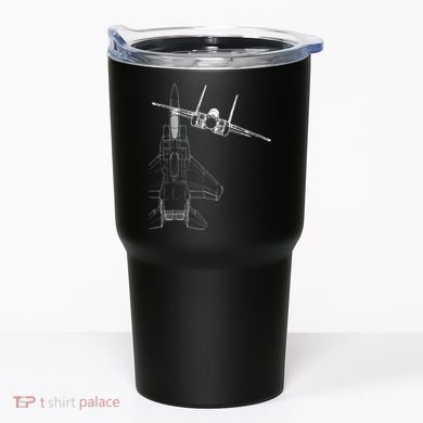 F15 Eagle Line Art Military Jet Fighter Tumbler