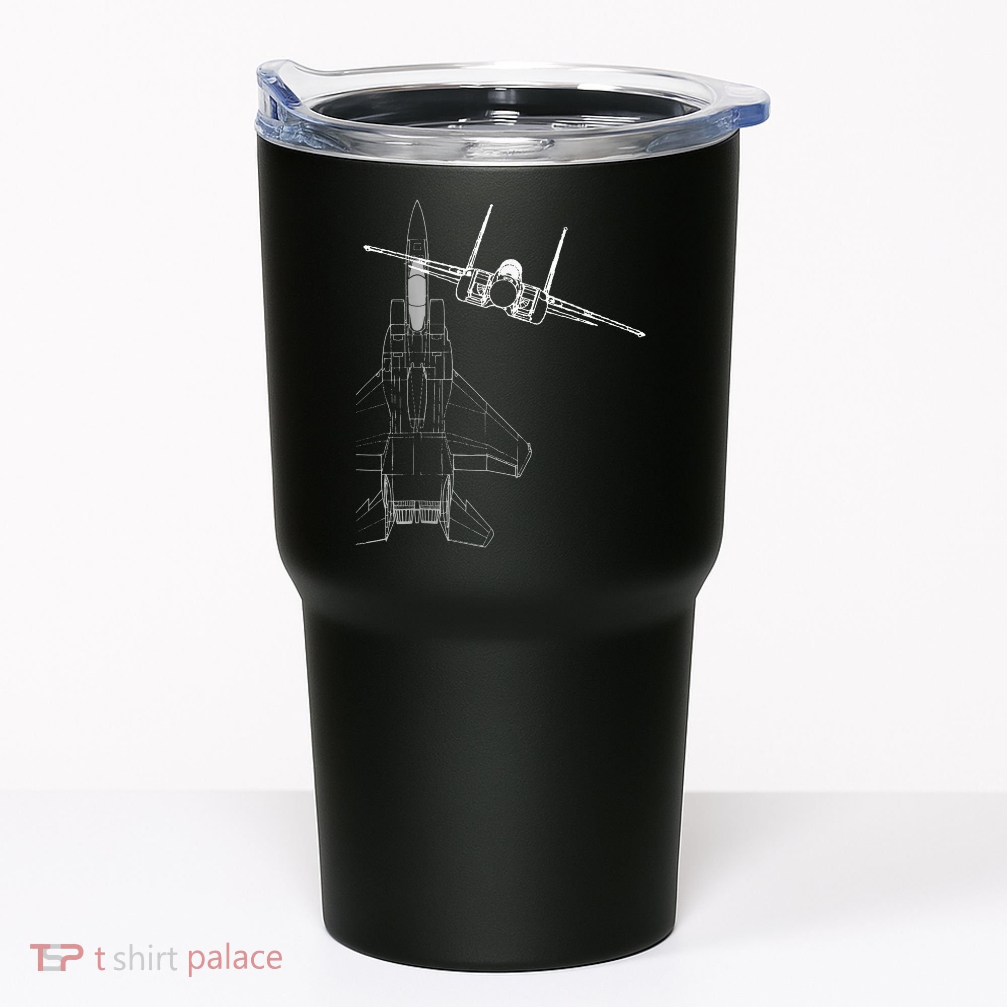 F15 Eagle Line Art Military Jet Fighter Tumbler