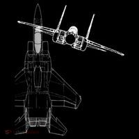 F15 Eagle Line Art Military Jet Fighter Ornament thumb 1