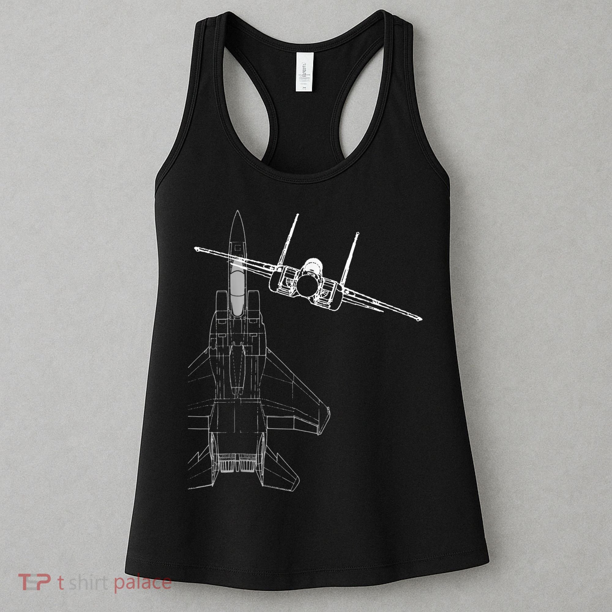 F15 Eagle Line Art Military Jet Fighter Women's Tank Top