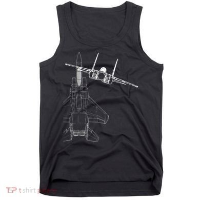 F15 Eagle Line Art Military Jet Fighter Tank Top