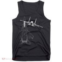 F15 Eagle Line Art Military Jet Fighter Tank Top thumb 0