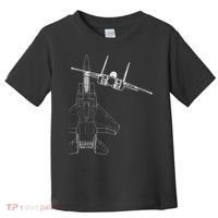 F15 Eagle Line Art Military Jet Fighter Toddler T-Shirt thumb 0