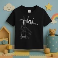 F15 Eagle Line Art Military Jet Fighter Toddler T-Shirt thumb 3