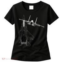 F15 Eagle Line Art Military Jet Fighter Women's T-Shirt thumb 0
