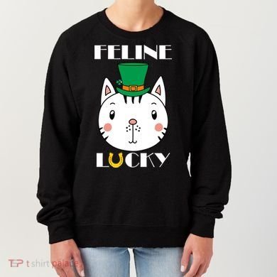 Feline Lucky Cat St Patricks Day Women's Sweatshirt