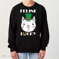 Feline Lucky Cat St Patricks Day Women's Sweatshirt thumb 0