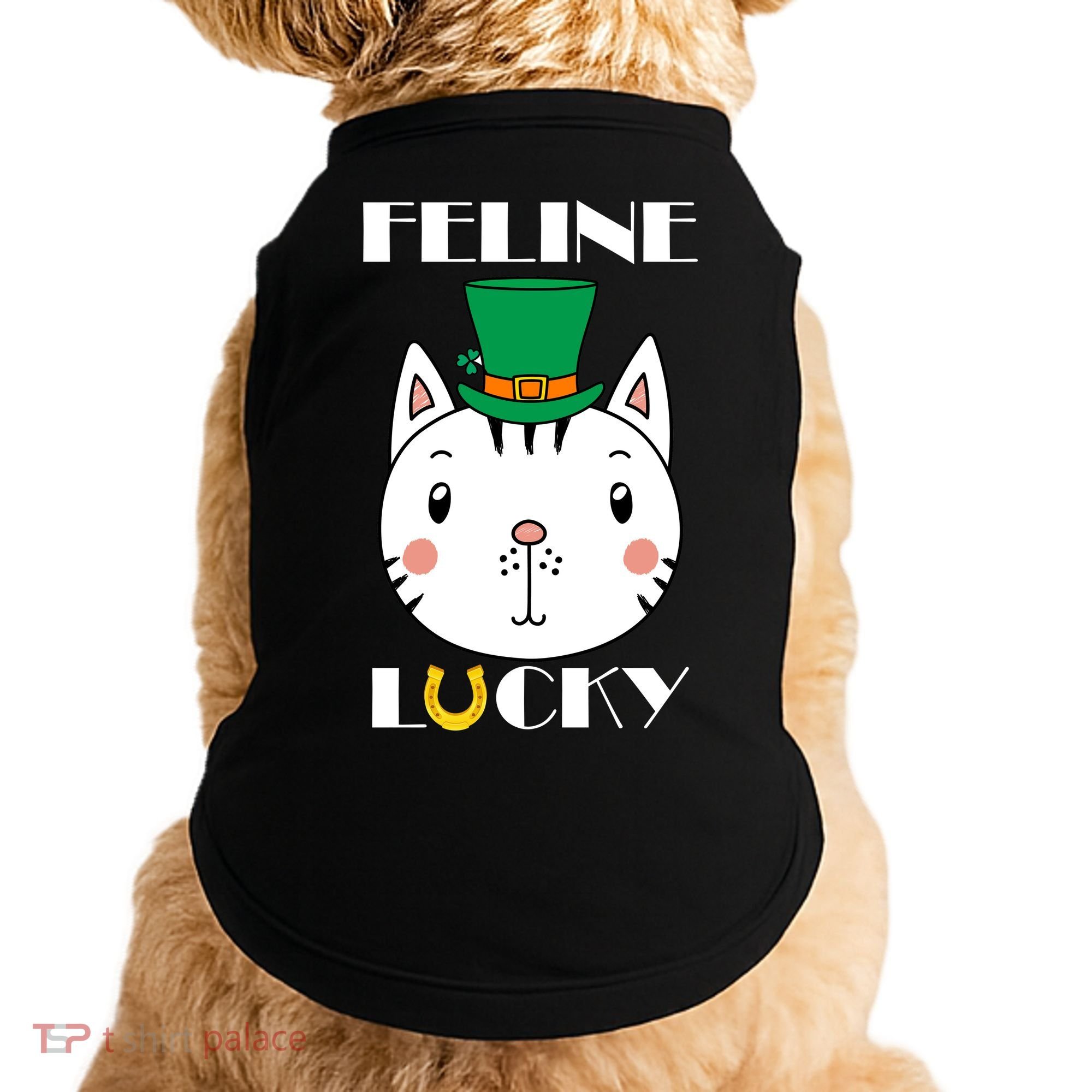 Feline Lucky Cat St Patricks Day Doggie Tank