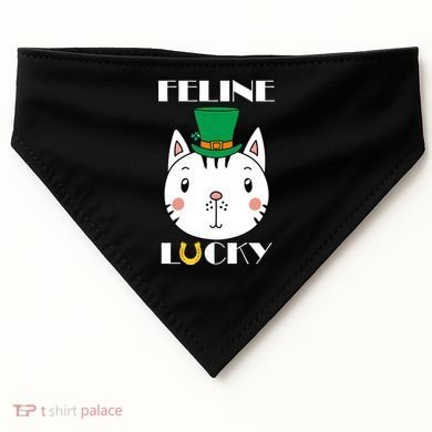 Feline Lucky Cat St Patricks Day USA-Made Doggie Bandana