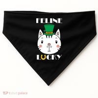 Feline Lucky Cat St Patricks Day USA-Made Doggie Bandana thumb 0