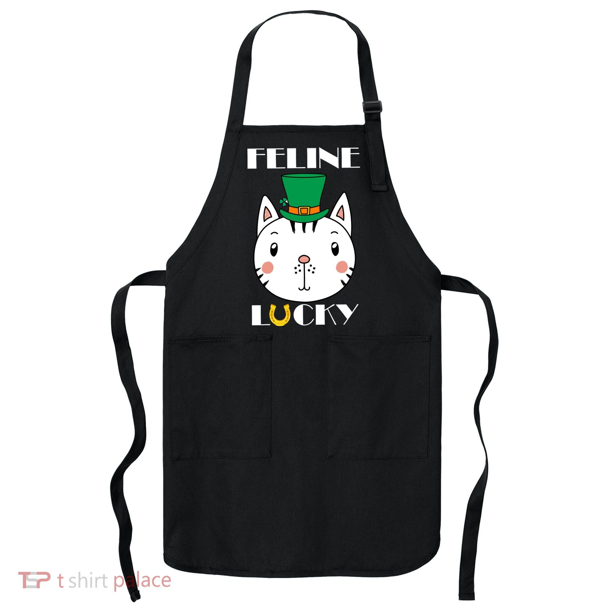 Feline Lucky Cat St Patricks Day Apron