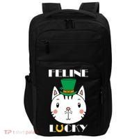 Feline Lucky Cat St Patricks Day Impact Tech Backpack thumb 0