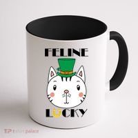 Feline Lucky Cat St Patricks Day Coffee Mug thumb 1