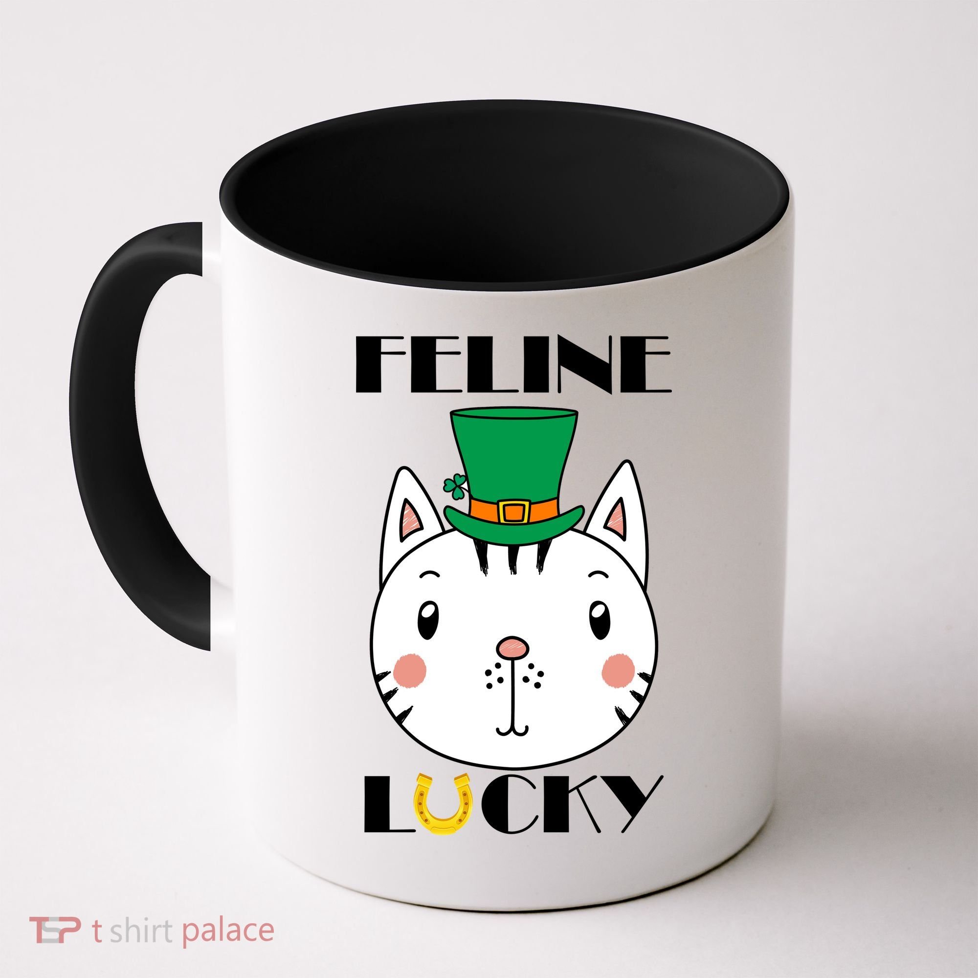 Feline Lucky Cat St Patricks Day Coffee Mug