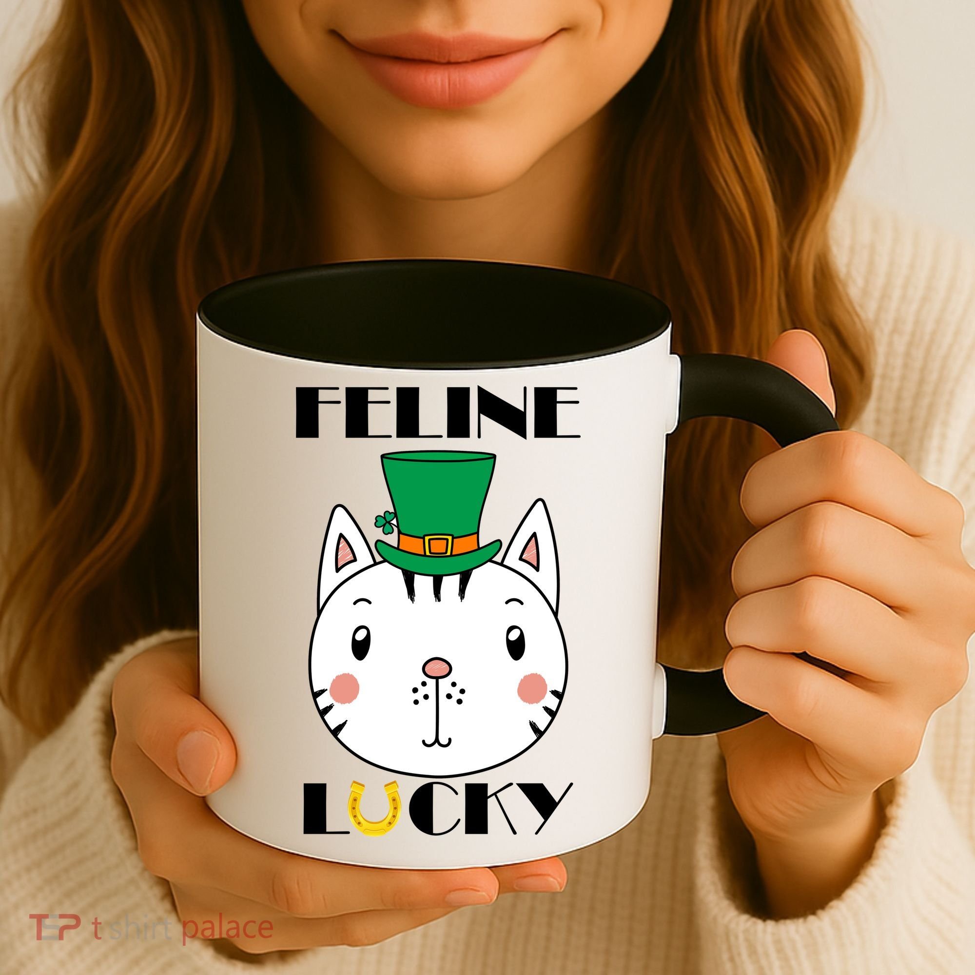 Feline Lucky Cat St Patricks Day Coffee Mug