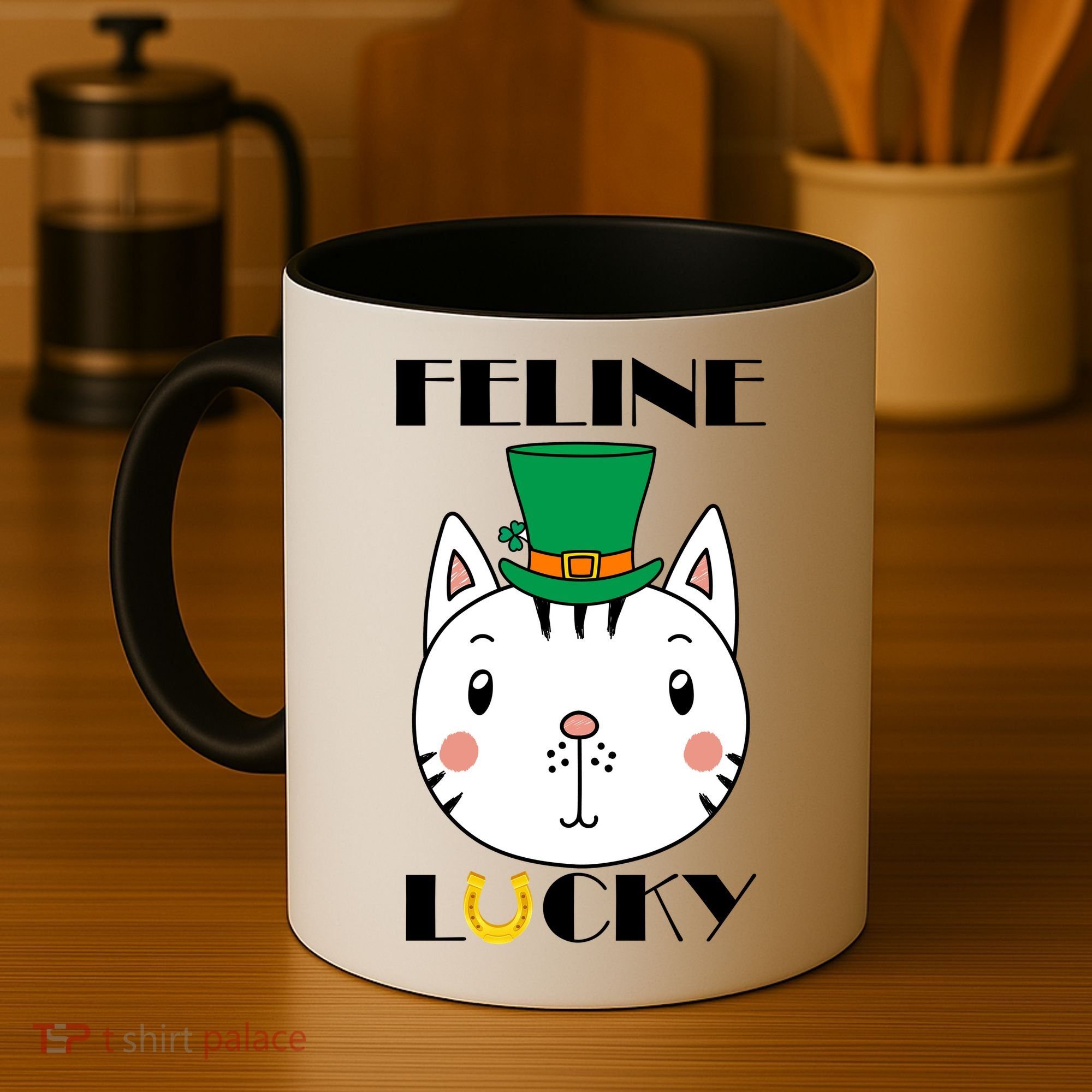 Feline Lucky Cat St Patricks Day Coffee Mug