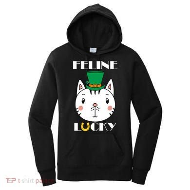 Feline Lucky Cat St Patricks Day Women's Hoodie